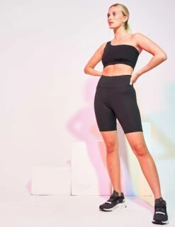RIB High Waisted Bike Short - Black -Elevate Fitwear Sales Store 070722 Editorial 0208