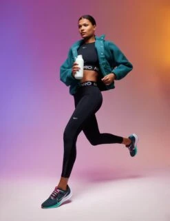 Nike Pro 7/8 Leggings - Black/Metallic Silver -Elevate Fitwear Sales Store 311023 TSE EDITORIAL 0610 1