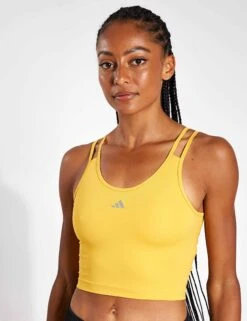 ADIDAS HIIT HEAT.RDY Crop Tank Top - Preloved Yellow