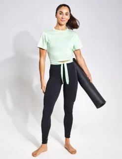 ADIDAS Yoga Studio Wrapped T-Shirt - Semi Green Spark/Grey Two -Elevate Fitwear Sales Store Adidas YGA ST WRAP T SEGRSP GRETWO IS2966 GREEN 0010