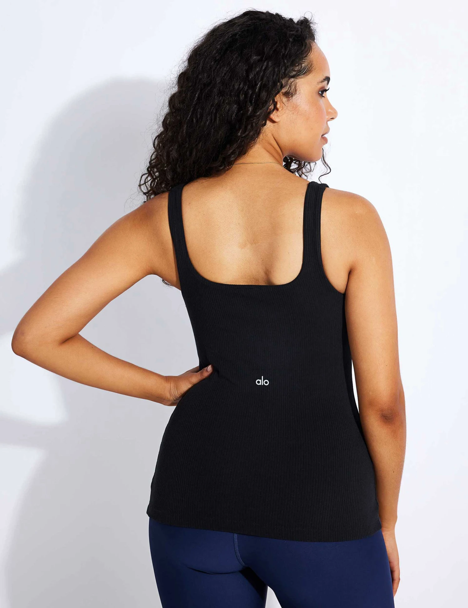 Ribbed Minimalist Tank - Black 2 Ribbed Minimalist Tank - Black - Image 2
