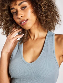 Goddess Ribbed Cropped Racerback Tank - Cosmic Grey 9 Goddess Ribbed Cropped Racerback Tank - Cosmic Grey -Elevate Fitwear Sales Store Alo Yoga GODDESS RIBBED CROPPED RACERBACK TANK W9565R CG COSMIC GREY 0024