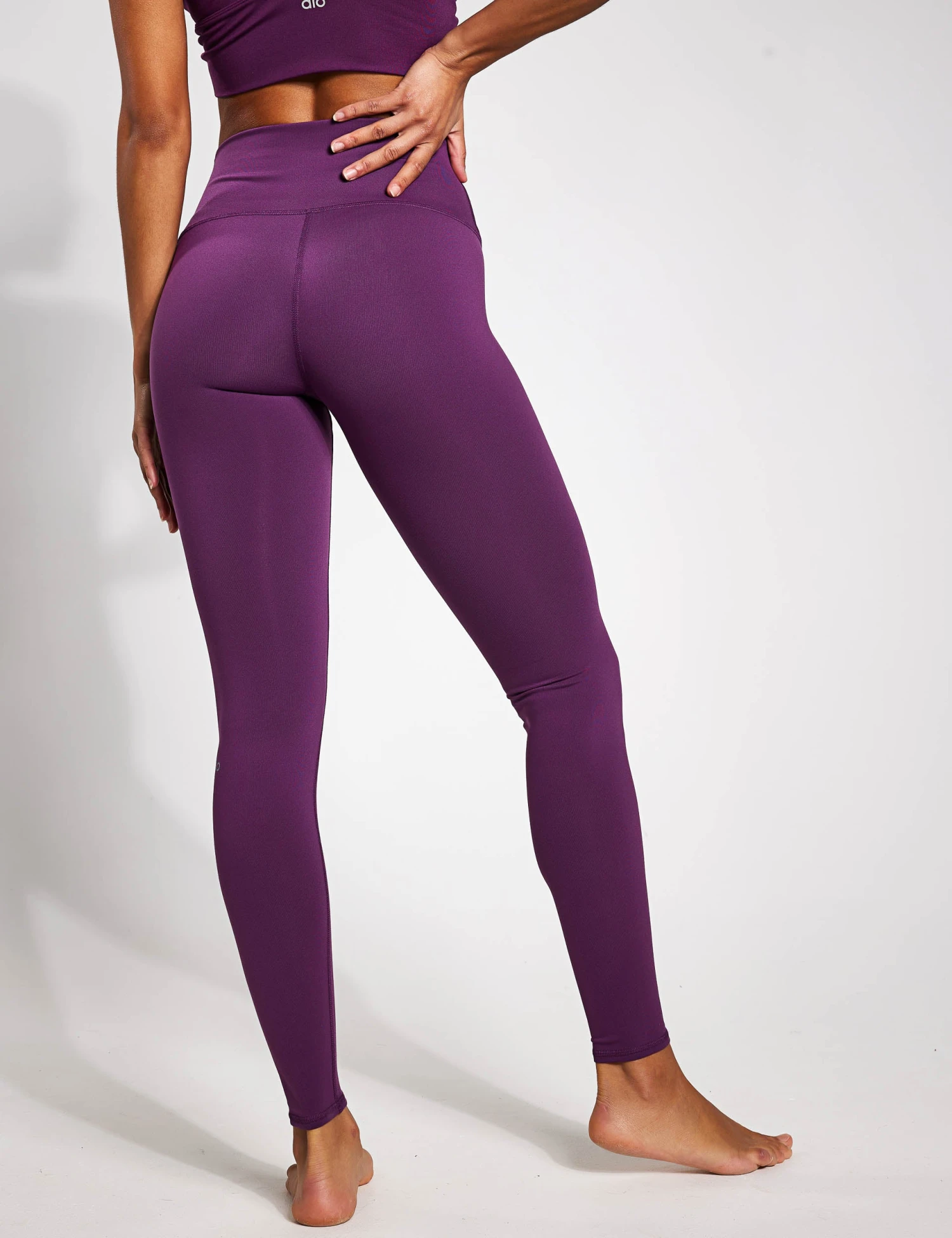 High Waisted Airbrush Legging - Dark Plum 2 High Waisted Airbrush Legging - Dark Plum - Image 2