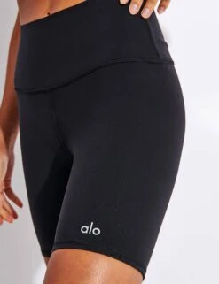 High Waisted Biker Short - Black -Elevate Fitwear Sales Store Alo Yoga HIGH WAIST BIKER SHORT W6145R BLACK 0008