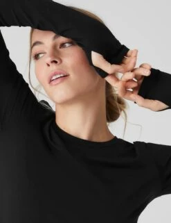 Alosoft Finesse Long Sleeve - Black -Elevate Fitwear Sales Store Alosoft LS Tee 4