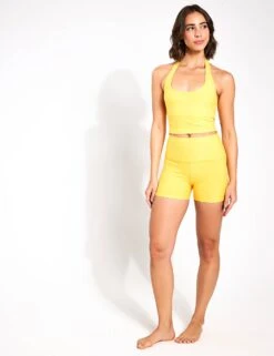Beyond Yoga Spacedye Well Rounded Cropped Halter Tank - Sunflower Heather -Elevate Fitwear Sales Store Beyond Tank Spacedye Well Rounded Cropped Halter Tank Sunflower Heather 0002