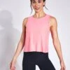 Beyond Yoga Featherweight New View Cropped Tank - Sun Kissed Coral Heather