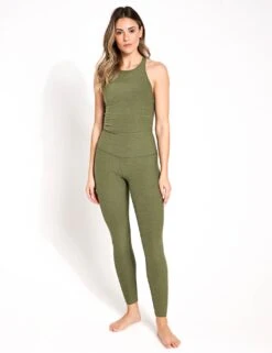 Beyond Yoga Spacedye Refocus Cropped Tank - Moss Green Heather -Elevate Fitwear Sales Store Beyond Yoga Spacedye Refocus Cropped Tank SD4671 MGHS 0010