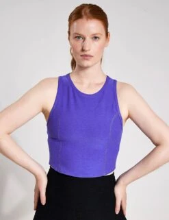 Beyond Yoga Spacedye Motivate Cropped Tank - Ultra Violet Heather