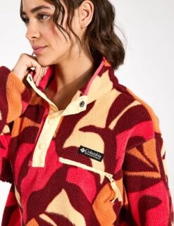 Columbia Helvetia Cropped Half Snap Fleece - Spice Floristic Print/Sunkissed/Juicy -Elevate Fitwear Sales Store Columbia Womens Helvetia Cropped Half Snap Fleece 2014561 Spice Floristic Print Sunkissed Juicy 0029
