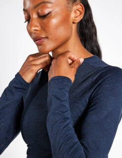 ReSet Cropped Long Sleeve - Midnight -Elevate Fitwear Sales Store GIRLFRIEND COLLECTIVE Reset Cropped Long Sleeve Top INZ843 Midnight 0019