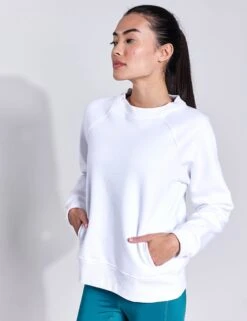Cotton Rich Crew Neck Sweatshirt - White
