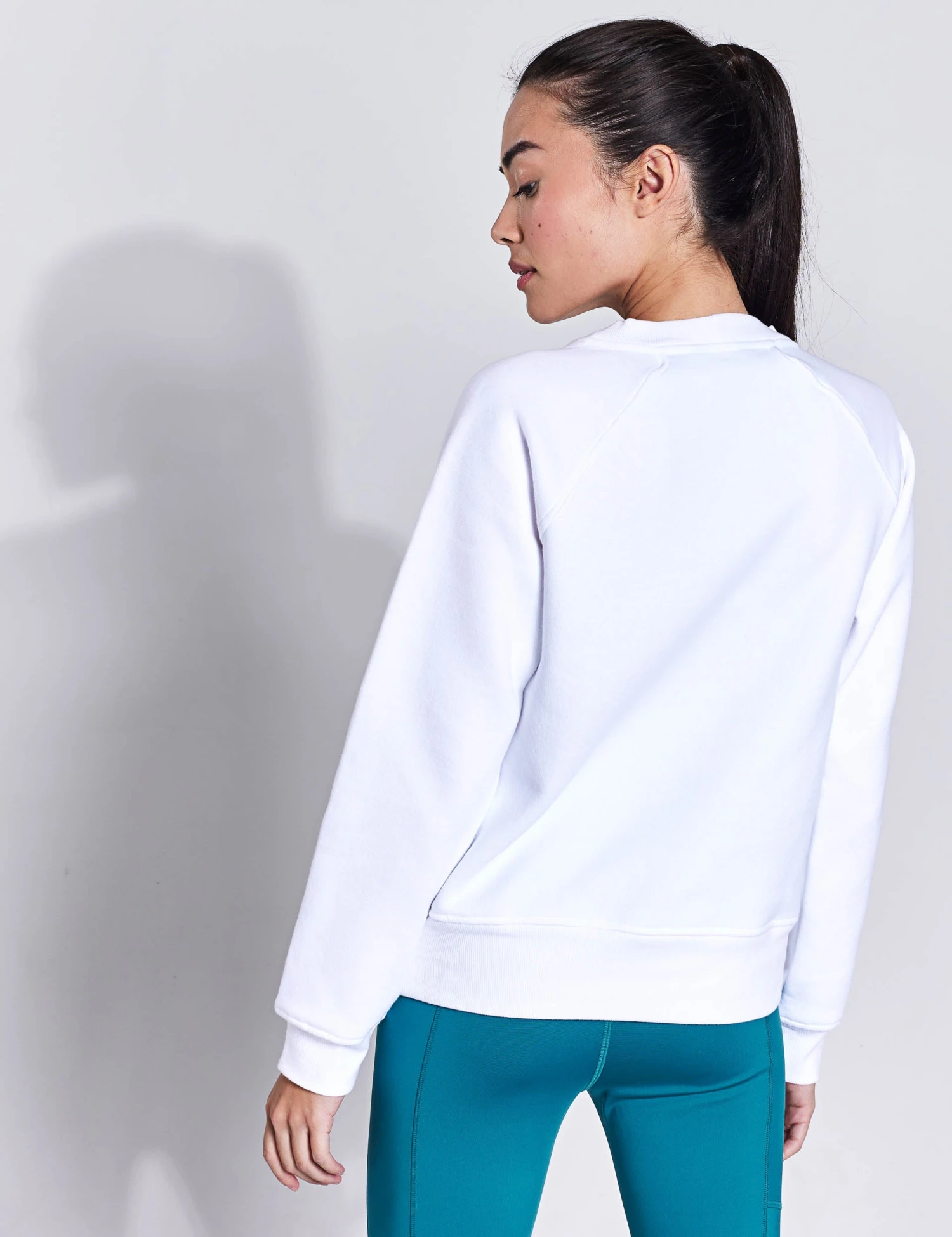 Cotton Rich Crew Neck Sweatshirt - White 2 Cotton Rich Crew Neck Sweatshirt - White - Image 2