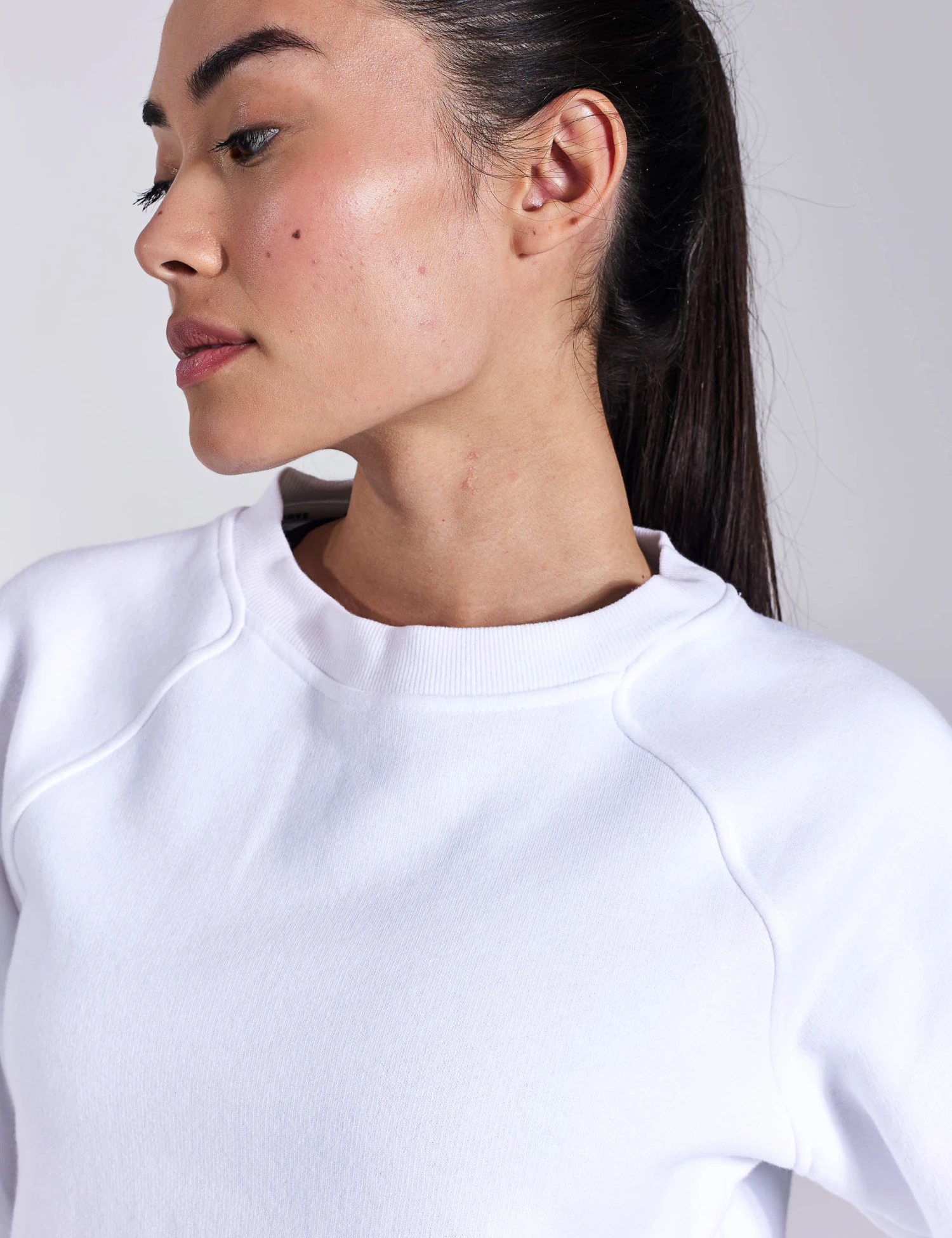 Cotton Rich Crew Neck Sweatshirt - White 4 Cotton Rich Crew Neck Sweatshirt - White - Image 4