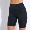 RIB High Waisted Bike Short - Black