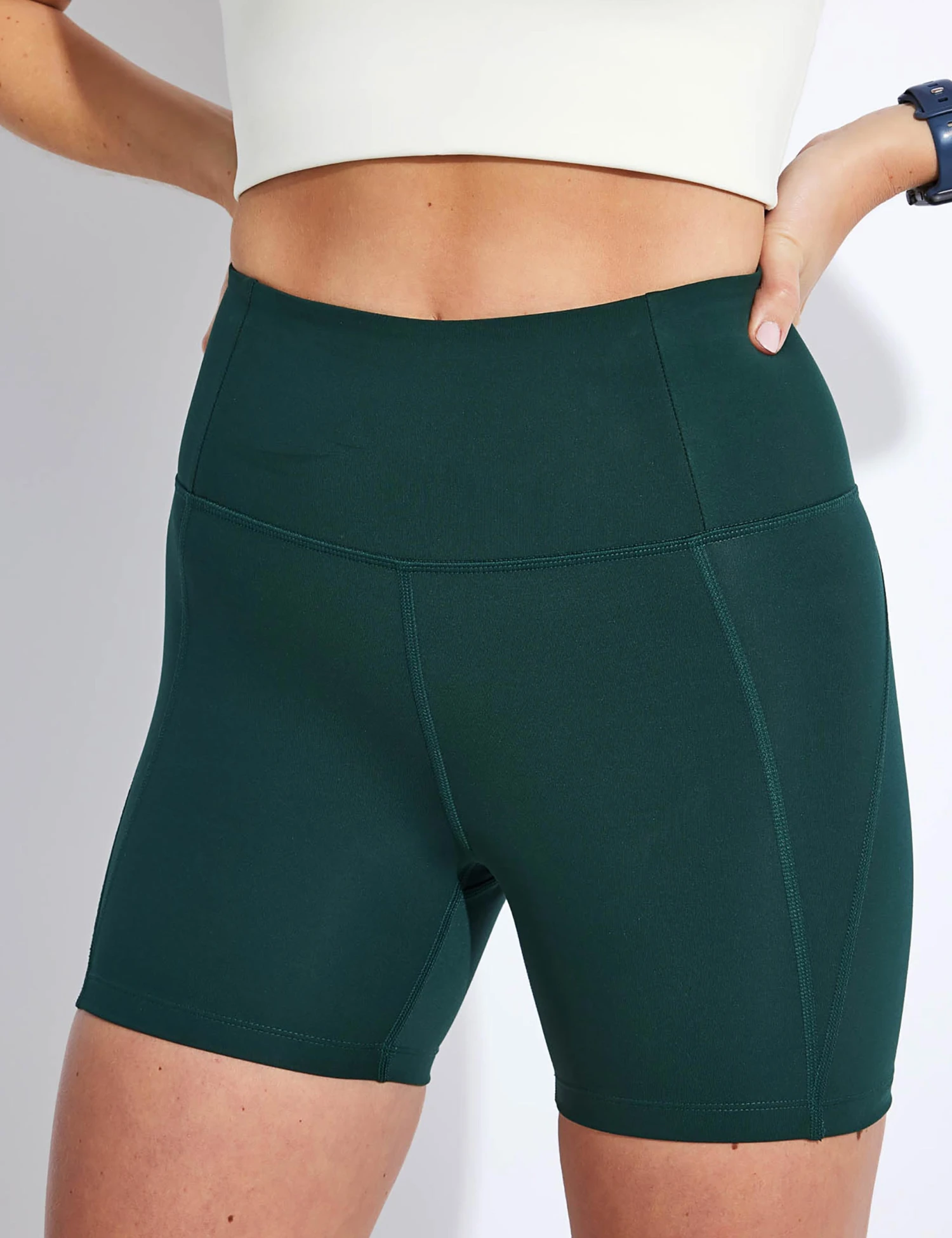 High Waisted Run Short - Moss 1 High Waisted Run Short - Moss