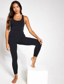 Bella Scoop Tank - Black -Elevate Fitwear Sales Store Girlfriend Collective LUXE SCOOP TANK 1027 JB BLACK 0006
