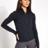 ReSet Mock Neck Half Zip - Black