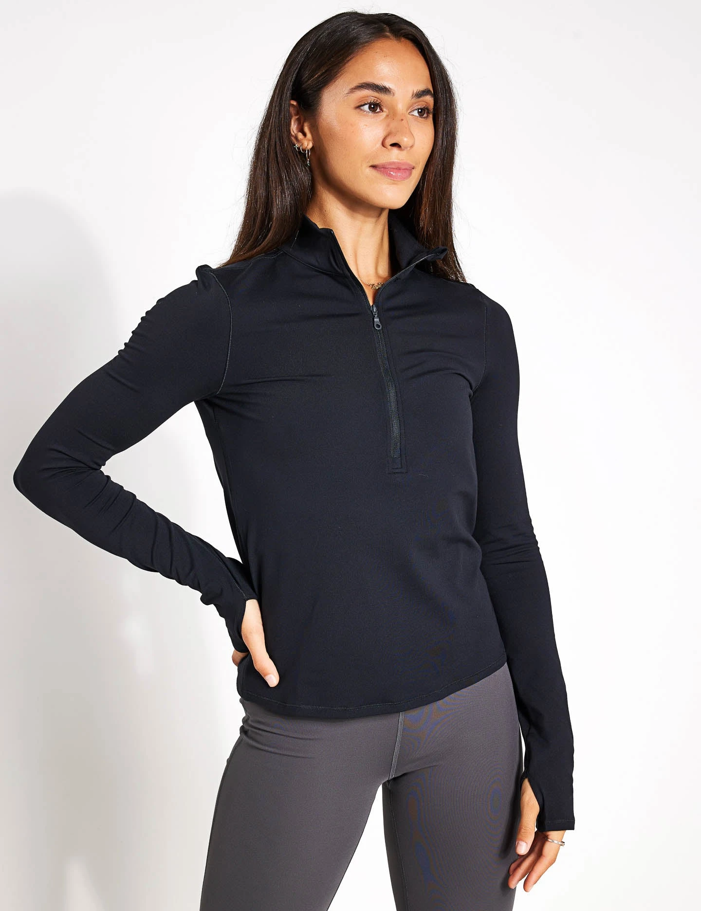 ReSet Mock Neck Half Zip - Black 1 ReSet Mock Neck Half Zip - Black