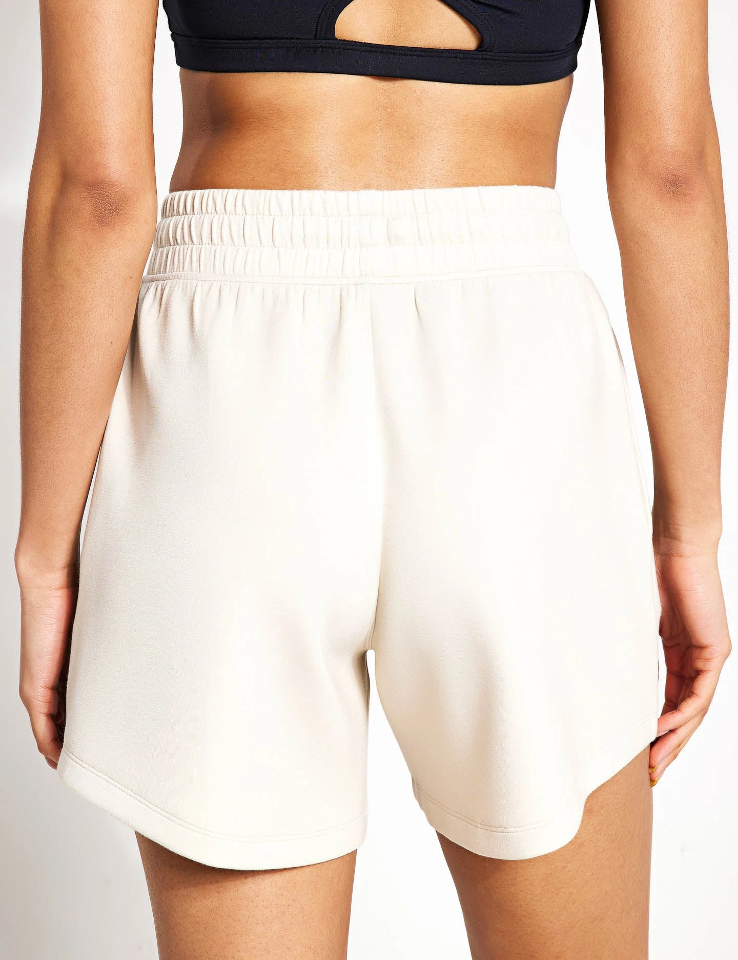 Relaxed High Waisted Shorts - Beige 2 Relaxed High Waisted Shorts - Beige - Image 2