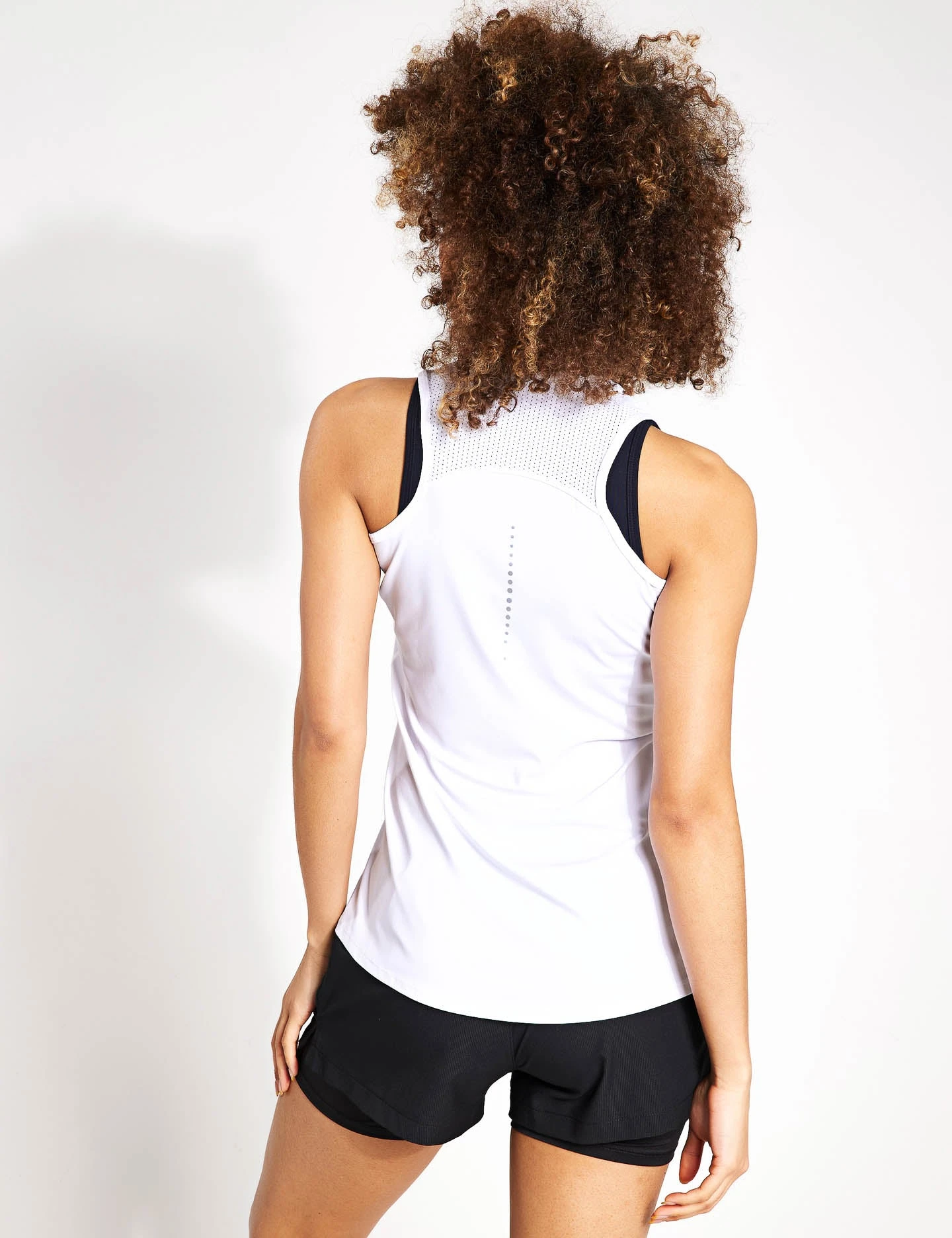 Scoop Neck Racer Back Vest Top - White 2 Scoop Neck Racer Back Vest Top - White - Image 2