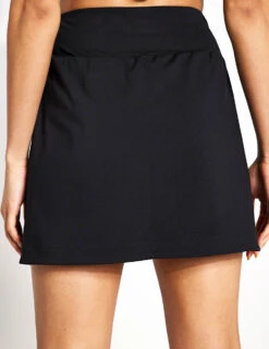High Waisted Skort - Black -Elevate Fitwear Sales Store Goodmove SKORT 5978 BLA Black 0006