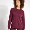 Cotton Rich Crew Neck Sweatshirt - Burgundy