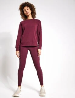 Cotton Rich Crew Neck Sweatshirt - Burgundy -Elevate Fitwear Sales Store Goodmove SUPERSOFT POCKETSWEAT 5858 BU BURGUNDY 0002