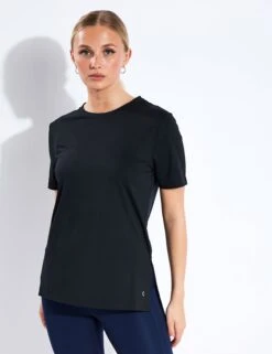 Scoop Neck Mesh Back T-shirt - Black -Elevate Fitwear Sales Store Goodmove Scoop Neck Mesh Back T Shirt T515177 Black 0011
