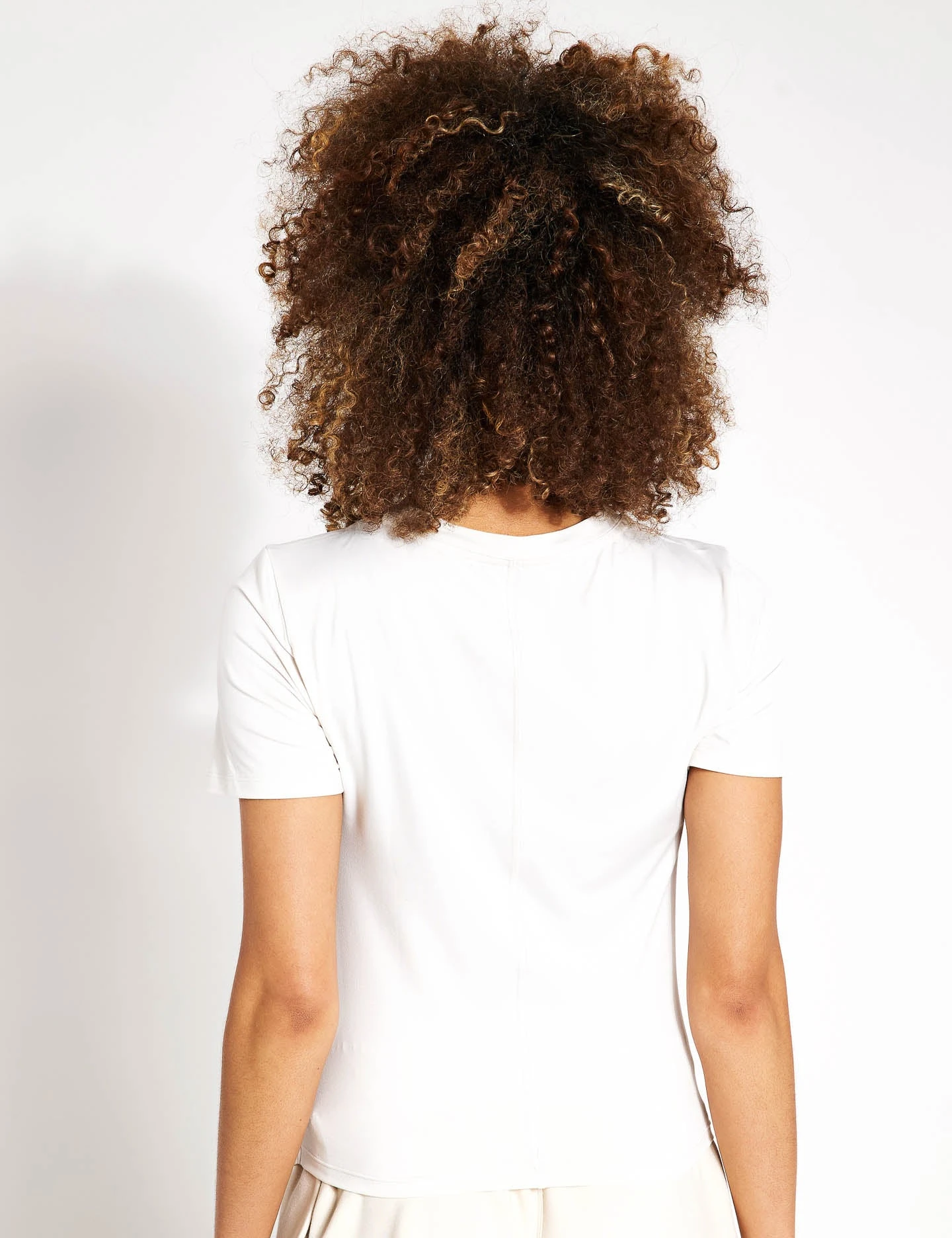 Scoop Neck Wrap Front Yoga T-Shirt - Ivory 3 Scoop Neck Wrap Front Yoga T-Shirt - Ivory - Image 3