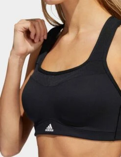 ADIDAS TLRD Impact Training High-Support Bra - Black/White -Elevate Fitwear Sales Store HF2297 10 APPAREL On Model Detail View 1 grey
