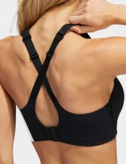 ADIDAS TLRD Impact Training High-Support Bra - Black/White -Elevate Fitwear Sales Store HF2297 11 APPAREL On Model Detail View 2 grey