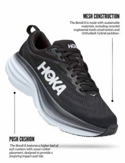 Hoka Bondi 8 - Black/White -Elevate Fitwear Sales Store HokaBondiTemplate 2
