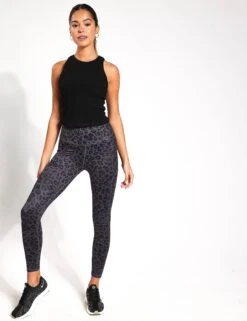 Harmony Tank Top - Black Rib -Elevate Fitwear Sales Store Lilybod HARMONY TANK LT44 BR Black Rib 0013