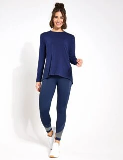 Kendall Long Sleeve Top - Navy -Elevate Fitwear Sales Store Lilybod Kendall Longsleeve LT88 NB Navy 0014
