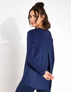 Kendall Long Sleeve Top - Navy -Elevate Fitwear Sales Store Lilybod Kendall Longsleeve LT88 NB Navy 0018