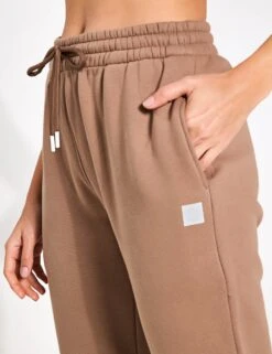 Millie Slim Fleece Track Pant - Taupe -Elevate Fitwear Sales Store Lilybod Millie Slim Fleece Trackpant LL88 TP Taupe 0005