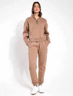 Rihanna Sweat - Taupe 7 Rihanna Sweat - Taupe -Elevate Fitwear Sales Store Lilybod RIHANNA 1 4 ZIP UP SWEAT LT77 TP Taupe 0009