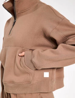 Rihanna Sweat - Taupe 6 Rihanna Sweat - Taupe -Elevate Fitwear Sales Store Lilybod RIHANNA 1 4 ZIP UP SWEAT LT77 TP Taupe 0023