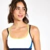 River Sports Bra - Navy Blue/Lime/Army