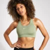 Nike Swoosh Sports Bra - Oil Green/White