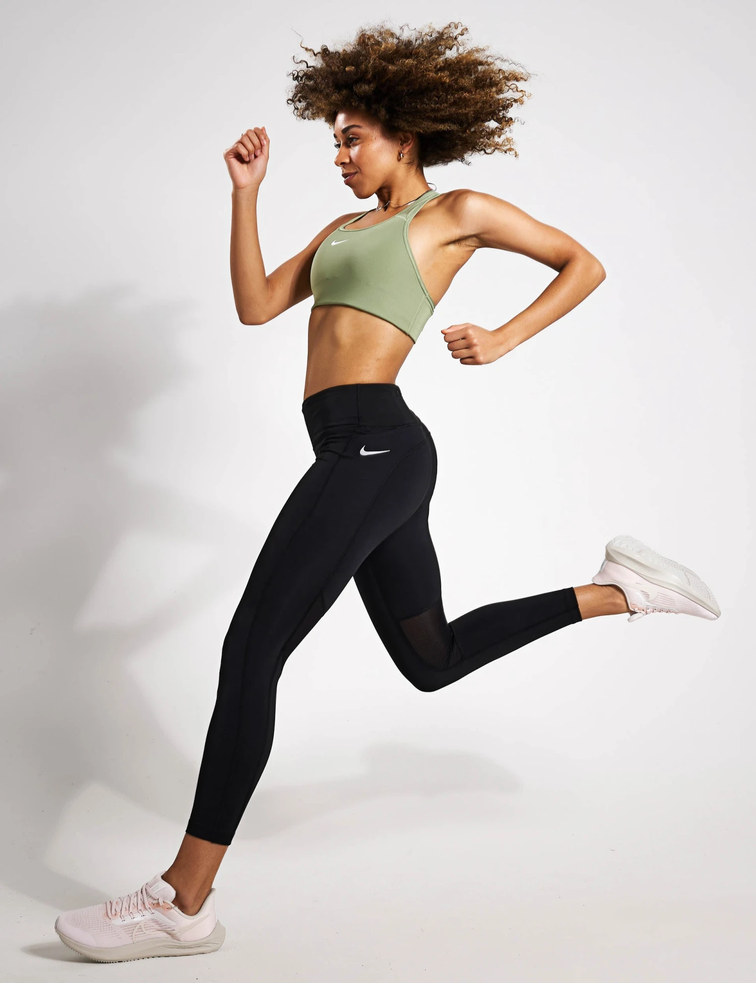 Nike Swoosh Sports Bra - Oil Green/White 3 Nike Swoosh Sports Bra - Oil Green/White - Image 3