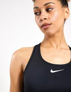 Nike Swoosh Medium Support Bra - Black/White -Elevate Fitwear Sales Store NIKE swoosh medium support bra black white dx6821 010 DX6821 010S 0048