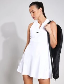 Nike Dri-FIT Advantage Tennis Dress - White/Black
