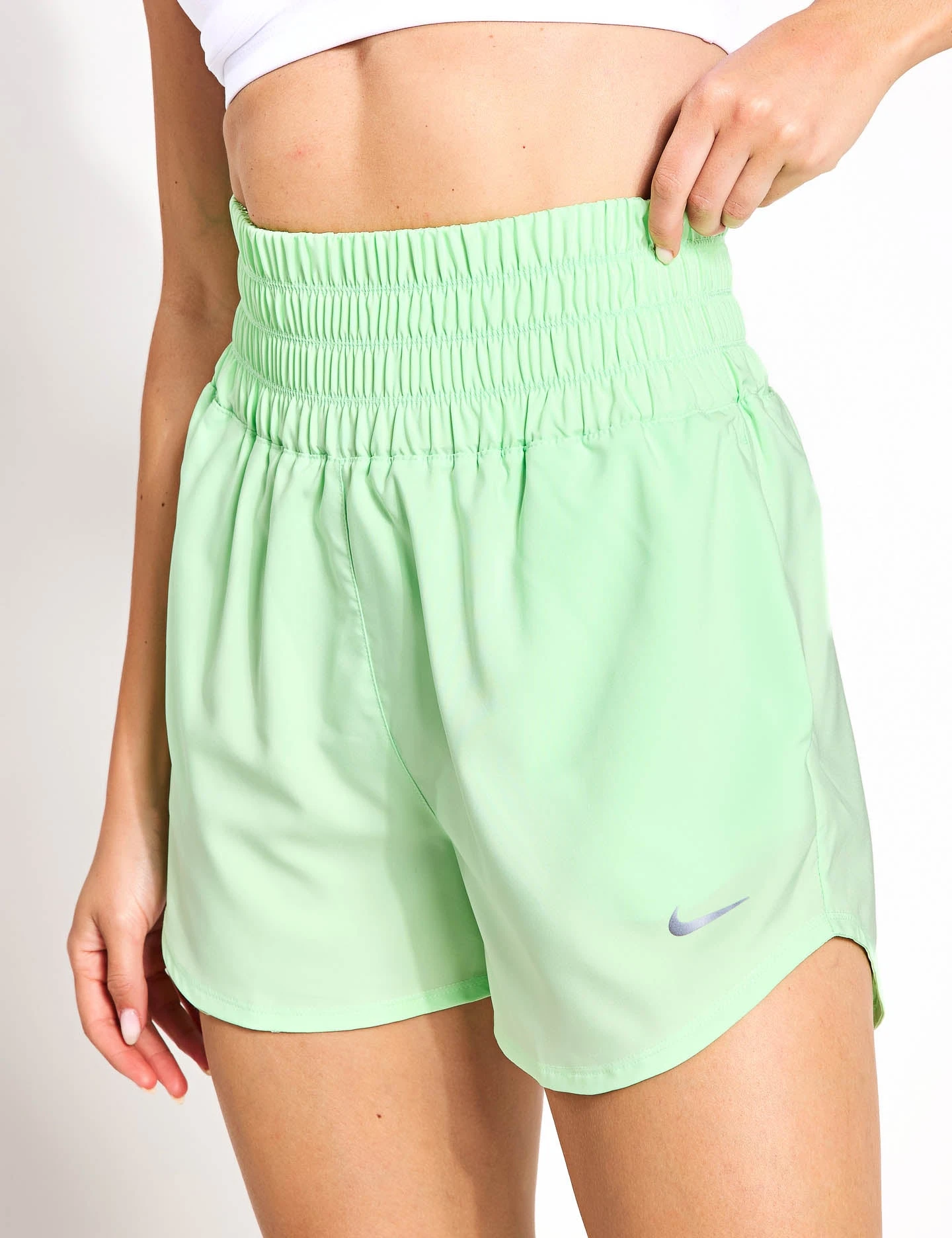 Nike One Ultra High 3" Brief-Lined Shorts - Vapor Green/Reflective Silver 1 Nike One Ultra High 3" Brief-Lined Shorts - Vapor Green/Reflective Silver