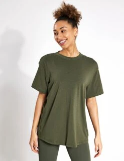 Nike One Relaxed Dri-FIT Short-Sleeve Top - Cargo Khaki/Black