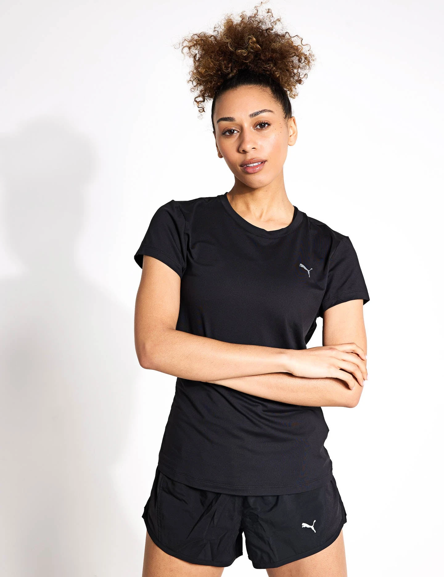 Puma Studio Sheer Fashion Tee - Black 1 Puma Studio Sheer Fashion Tee - Black