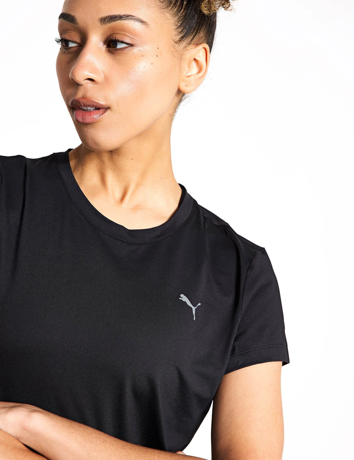 Puma Studio Sheer Fashion Tee - Black 3 Puma Studio Sheer Fashion Tee - Black - Image 3