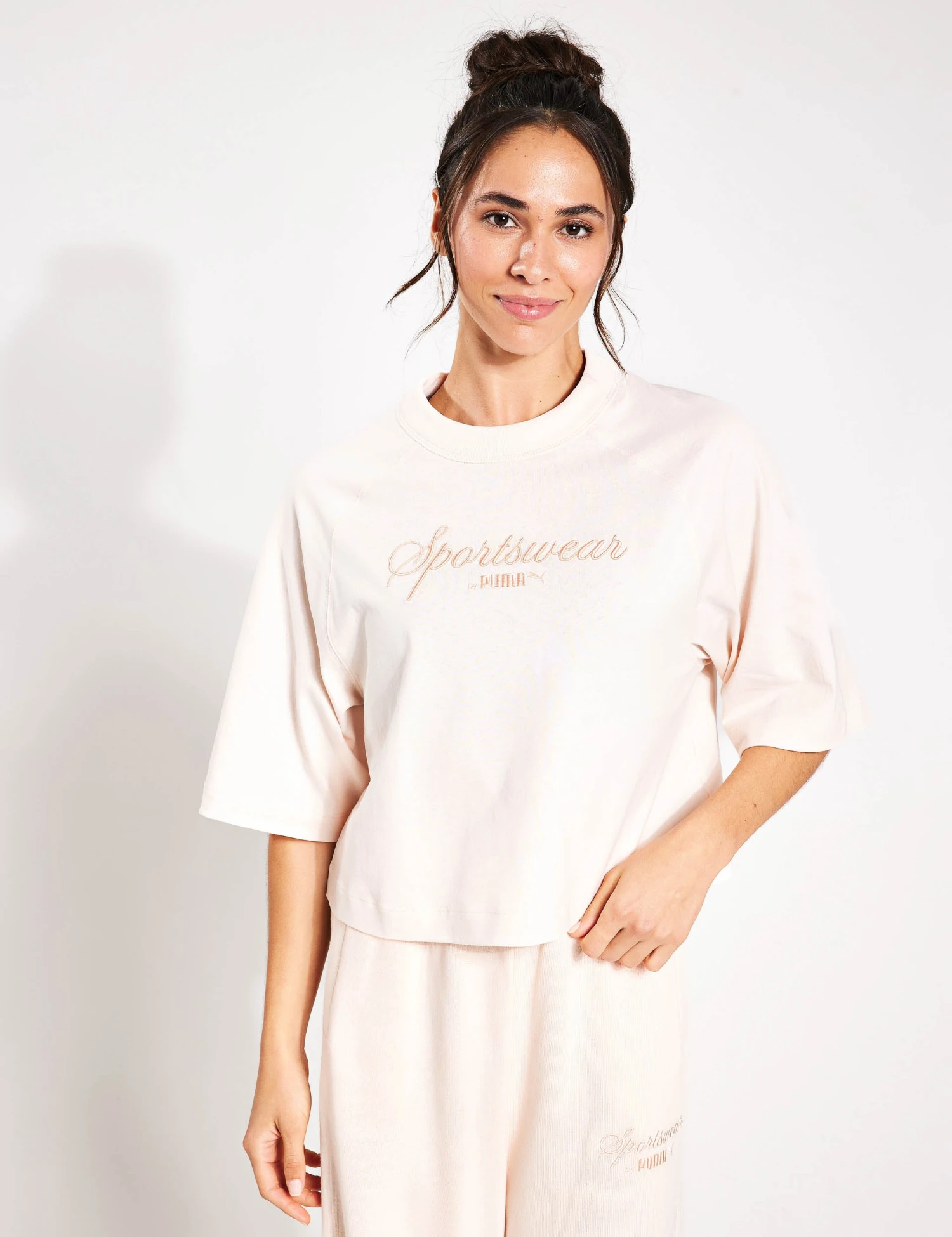 Puma CLASSICS+ Oversized Tee - Rosebay 1 Puma CLASSICS+ Oversized Tee - Rosebay