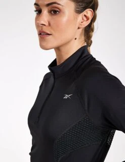 Reebok Running 1/4 Zip - Night Black -Elevate Fitwear Sales Store Reebok RUNNING 1 4 ZIP 100075413 NGHBLK 0030